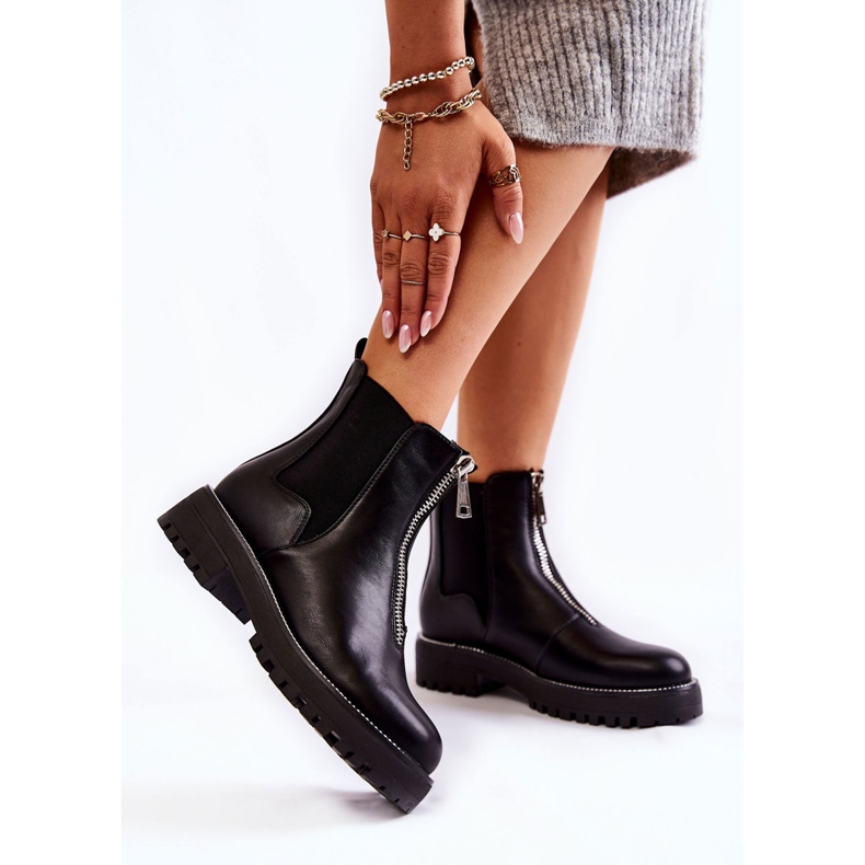 PG1 Stivali caldi alla moda Madeleine neri nero 1