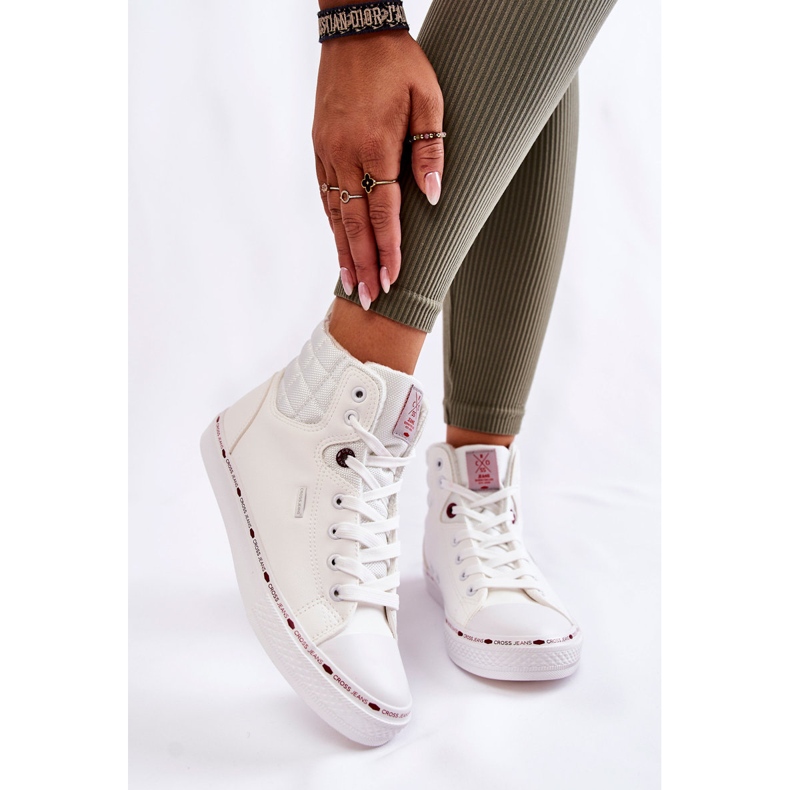 Sneakers alte da donna Cross Jeans KK2R4060C Bianche bianca 2