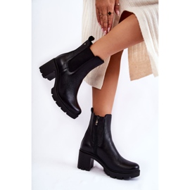 PL5 Stivali da donna in pelle sulla piattaforma Martine nera nero 2