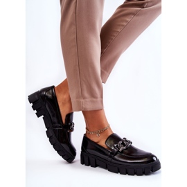 Sergio Leone Mocassini Laccati Sulla Piattaforma Inger Nera nero 2