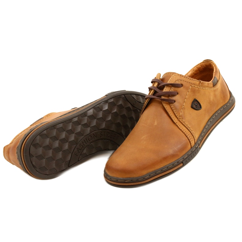 Polbut 343 Scarpe da uomo in pelle color cammello marrone 3