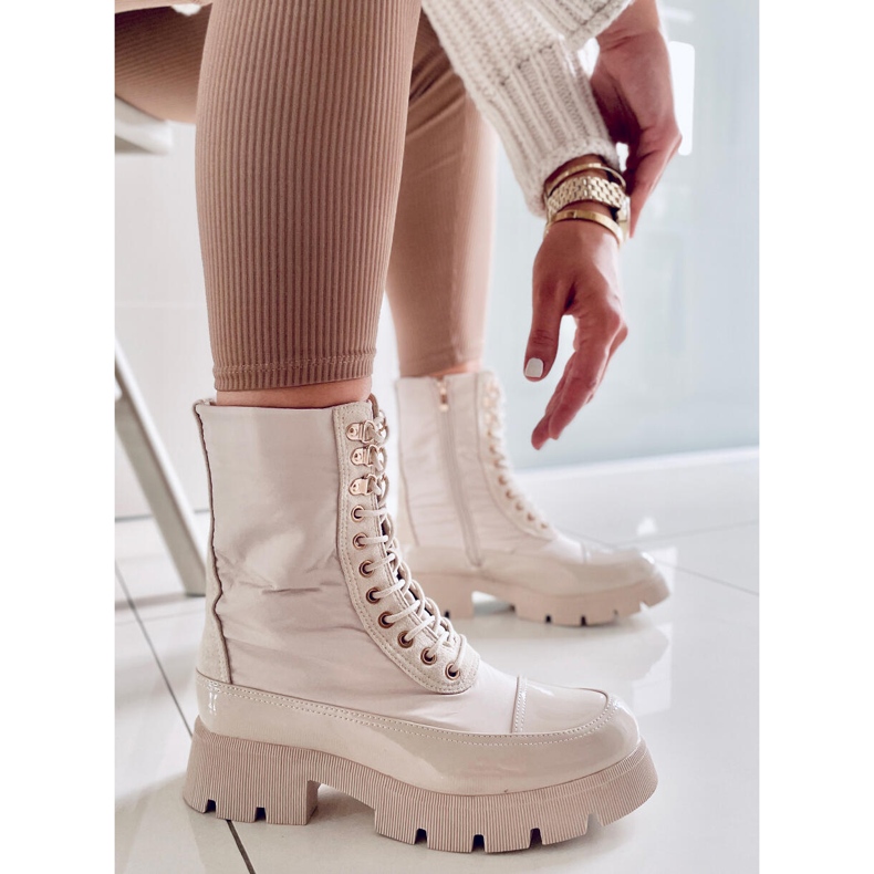 BM Stivali stringati Merced Beige 1