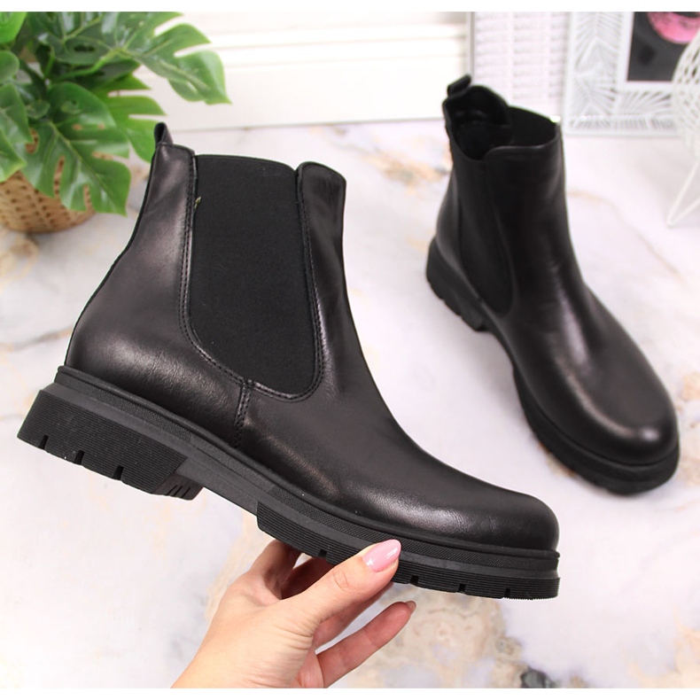 Stivaletti slip-on in pelle Dolce Pietro neri nero 1