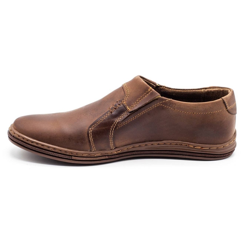 Polbut Mocassino da uomo realizzato in pelle 334 marrone 3