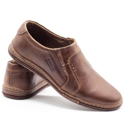 Polbut Mocassino da uomo realizzato in pelle 334 marrone 1
