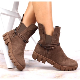 Stivali marroni Vinceza slip-on con ornamento rimovibile marrone 1