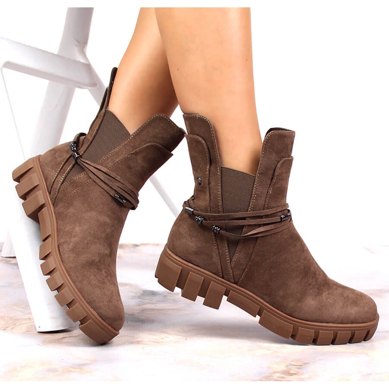 Stivali marroni Vinceza slip-on con ornamento rimovibile marrone 1