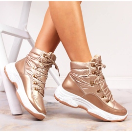 Scarpe sportive Vinceza dorate ad alto isolamento da donna d'oro 1