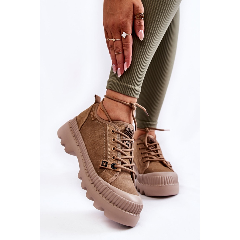 Scarpe sportive in pelle scamosciata Big Star KK274511 Beige 1