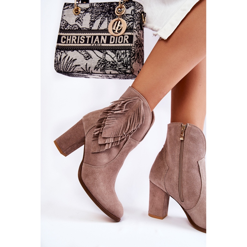 Stivaletti in camoscio da donna Lewski Shoes 3093 Cappucino marrone 2