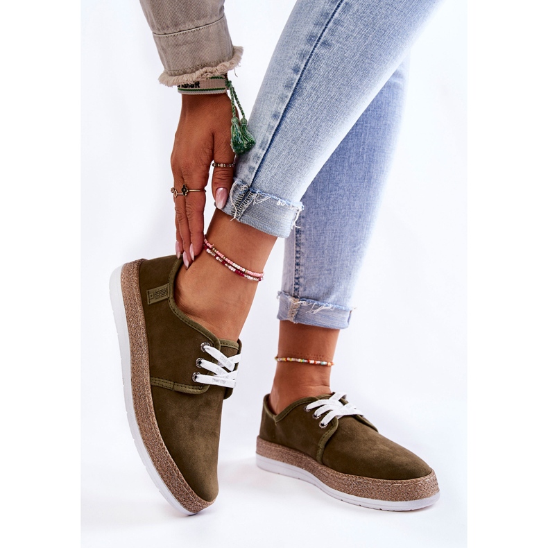Sneakers basse da donna Memory Foam System Big Star KK276007 Khaki verde 1