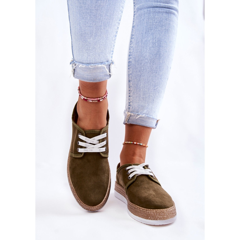 Sneakers basse da donna Memory Foam System Big Star KK276007 Khaki verde 2