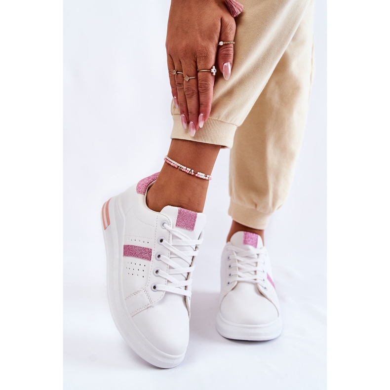 FK2 Scarpe Sportive da Donna Legate Bianche e Rosa Otylia bianca 1
