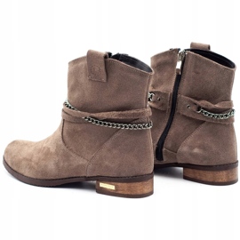 Olivier Stivali termici da donna con catena Luna beige marrone 3