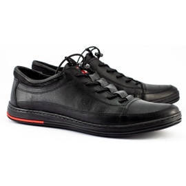 Polbut Scarpe casual da uomo in pelle nera K22 nero 5