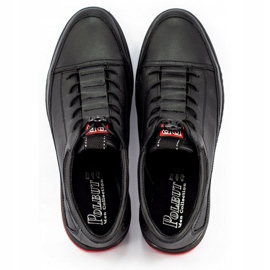 Polbut Scarpe casual da uomo in pelle nera K22 nero 2