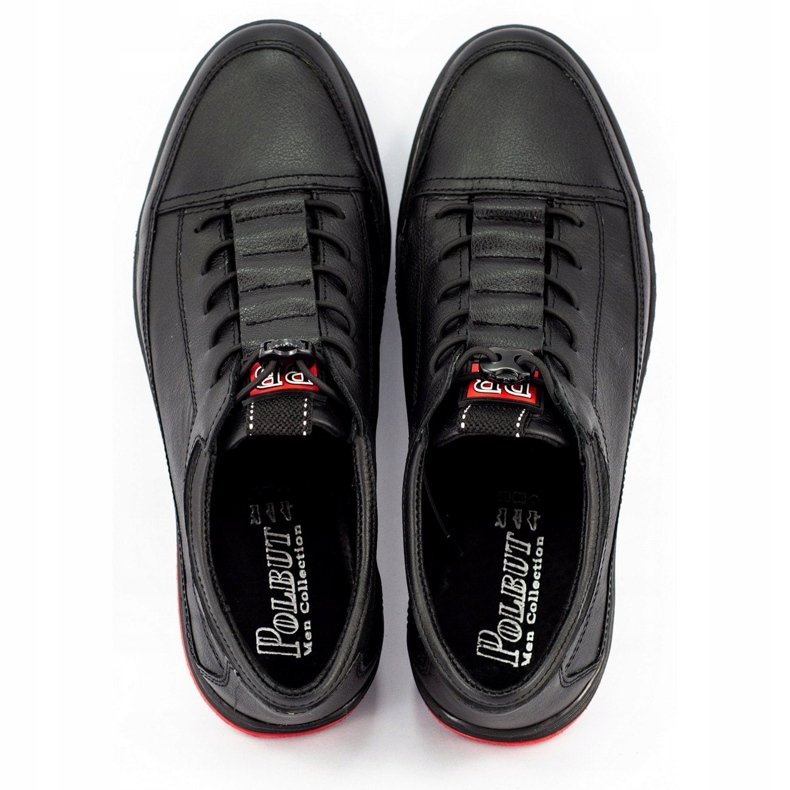 Polbut Scarpe casual da uomo in pelle nera K22 nero 2