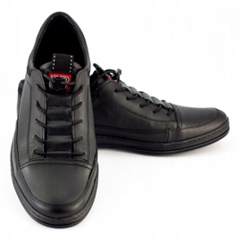 Polbut Scarpe casual da uomo in pelle nera K22 nero 3