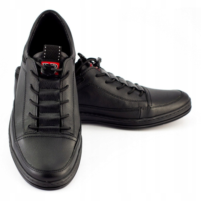 Polbut Scarpe casual da uomo in pelle nera K22 nero 3