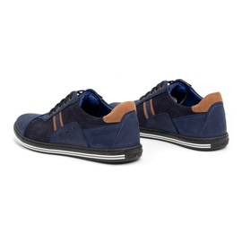 Polbut Scarpa casual da uomo 1801P nabuk/cammello blu navy 4