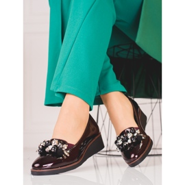 W. Potocki Scarpe eleganti sulla zeppa Potocki rosso 2