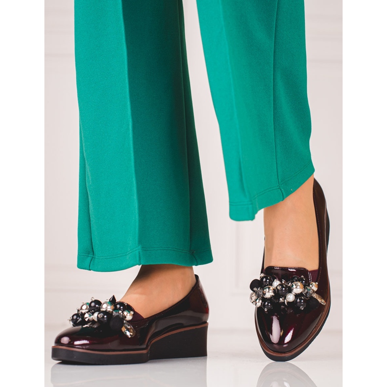 W. Potocki Scarpe eleganti sulla zeppa Potocki rosso 1
