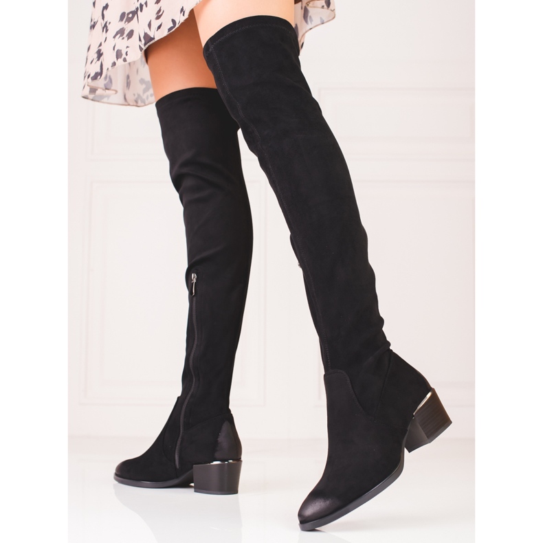 Stivaletti da donna in camoscio Vinceza nero 1