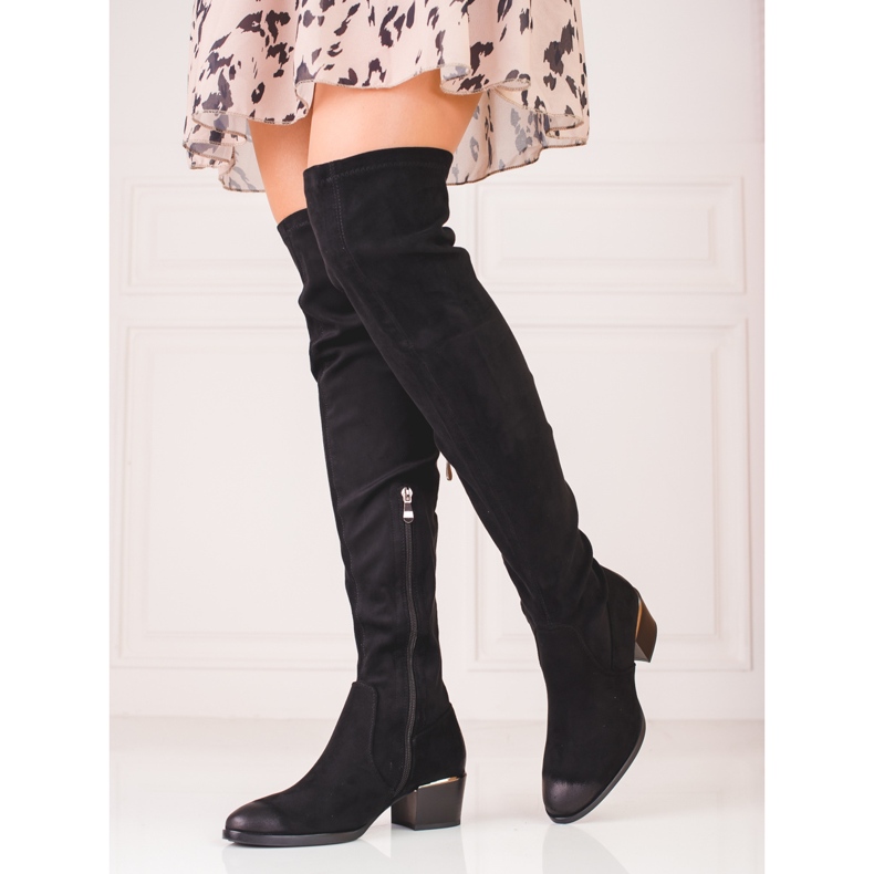 Stivaletti da donna in camoscio Vinceza nero 2