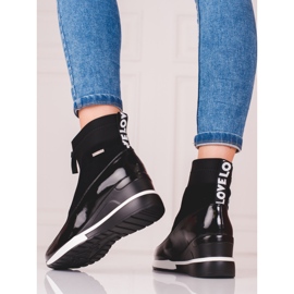 Stivali sportivi da donna con zeppa Vinceza nero 1