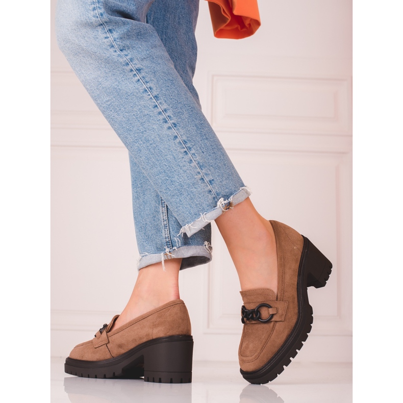 Mocassini da donna con tacco alto Vinceza marroni marrone 1