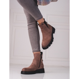 Stivaletti Shelovet marroni da donna realizzati in camoscio ecologico marrone 1
