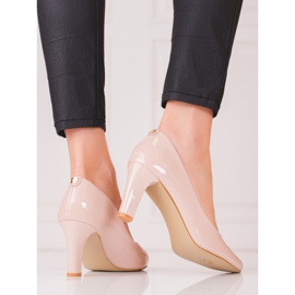 Décolleté Shelovet da donna beige, laccate 1