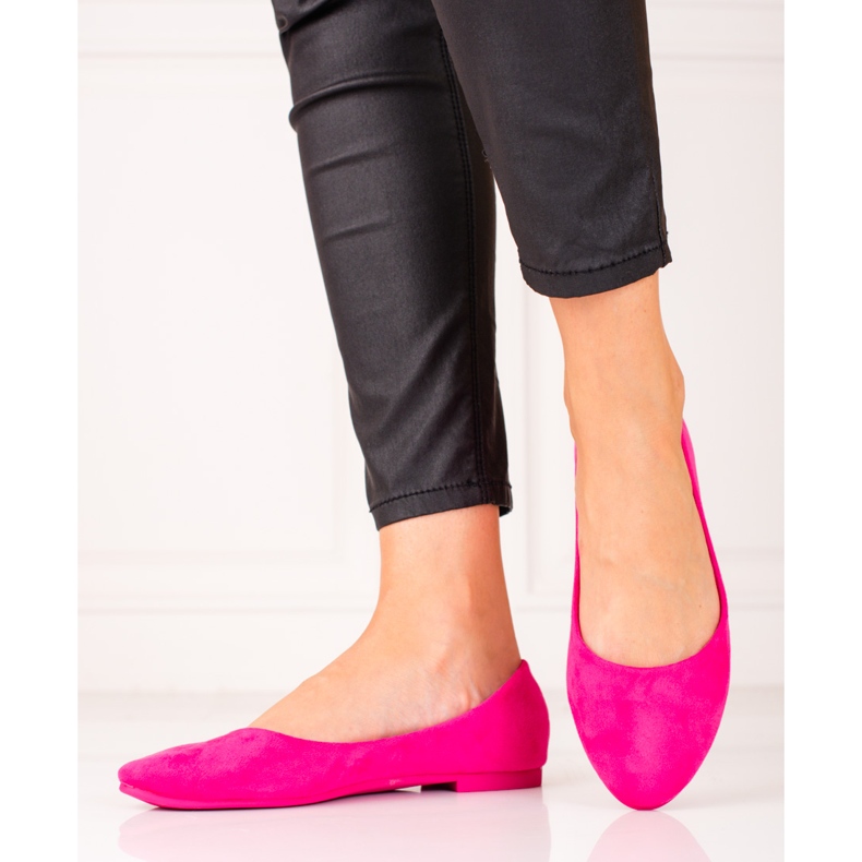 Comode ballerine Shelovet in suede rosa 1