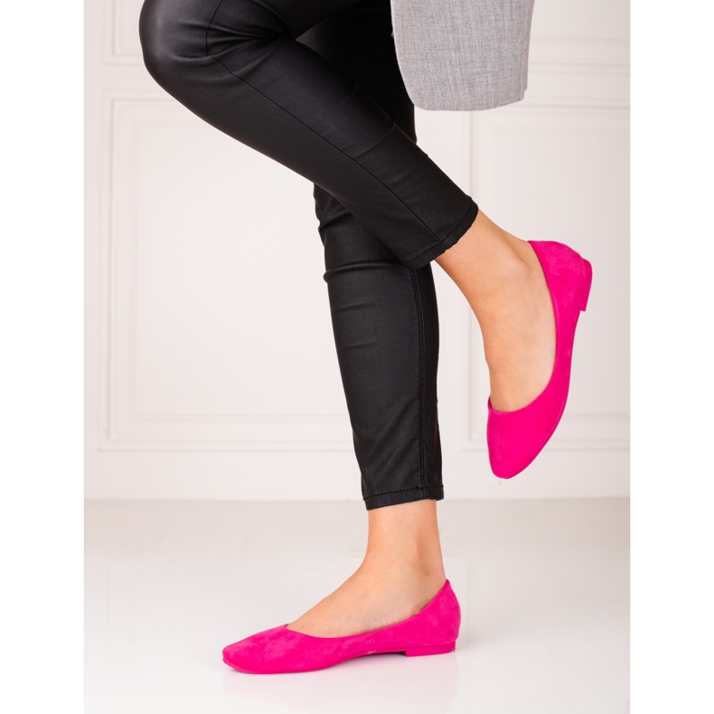 Comode ballerine Shelovet in suede rosa 2