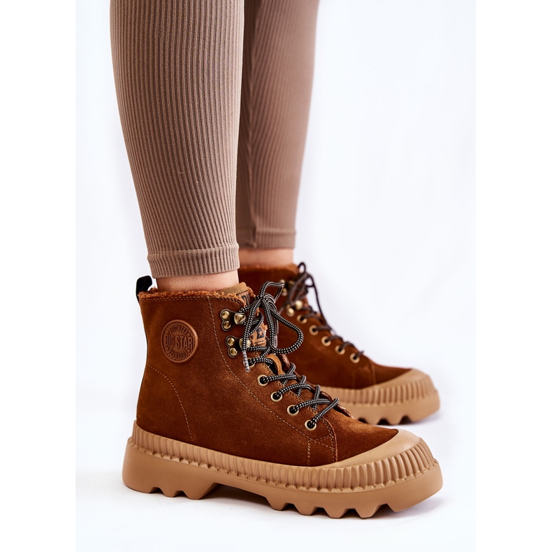 Stivali caldi in pelle scamosciata marrone Big Star KK274520 2
