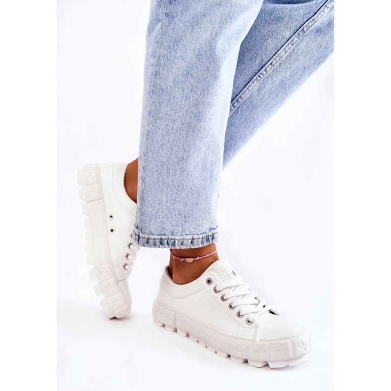 Sneakers in pelle alla moda Big Star KK274142 bianco bianca 2
