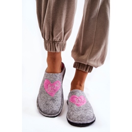 Pantofole Big Star fatte in casa KK276020 Grigio-Rosa 1