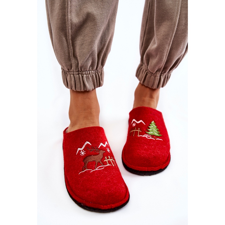 Ciabatte domestiche Big Star KK276017 Rosso-Beige 2
