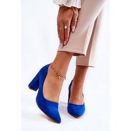 PS1 Décolleté In Pelle Scamosciata Classiche Su Un Tacco Blu Kendra 1