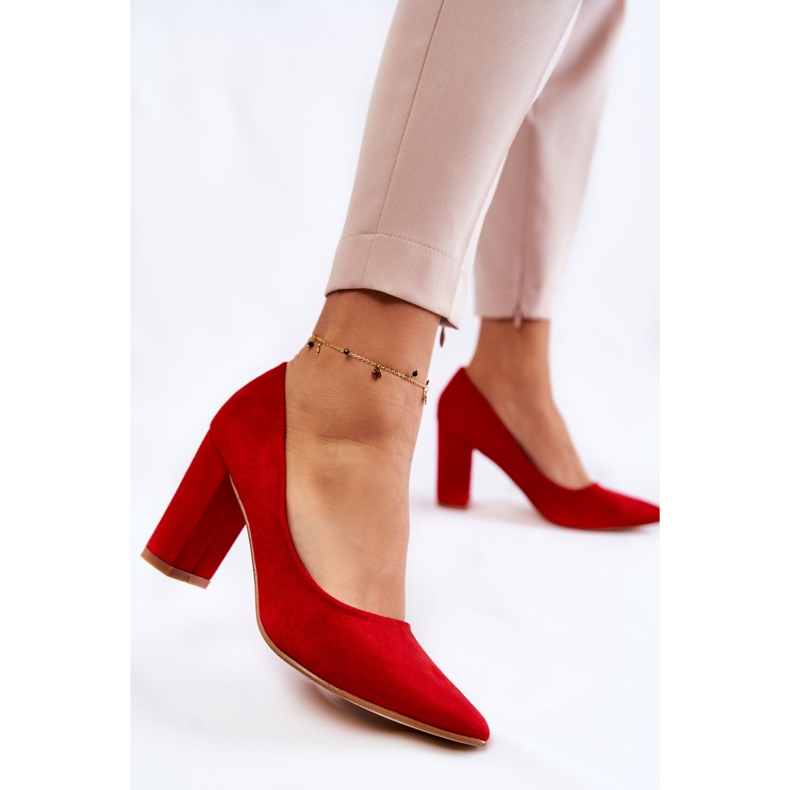 PS1 Décolleté In Pelle Scamosciata Classiche Su Una Barra Di Kendra Rossa rosso 1