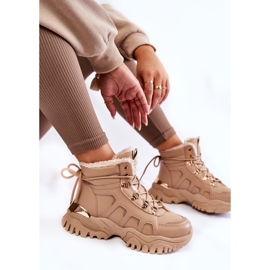 PE1 Stivali Caldi Da Donna Sulla Piattaforma Beige Ofelia marrone 1