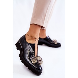 PA2 Eleganti scarpe laccate con decoro Cindy Nero e Grigio 1