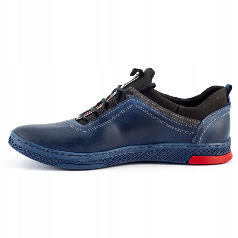 Polbut Scarpe da uomo in pelle K24 blu navy 2