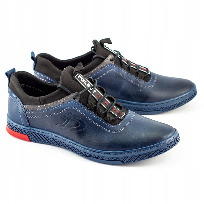 Polbut Scarpe da uomo in pelle K24 blu navy 3