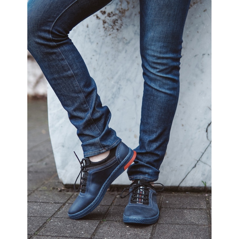 Polbut Scarpe da uomo in pelle K24 blu navy 4