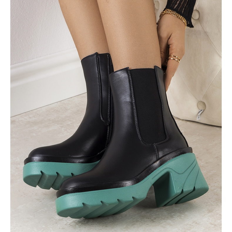 BM Stivali neri sulla piattaforma blu Torrela nero 1