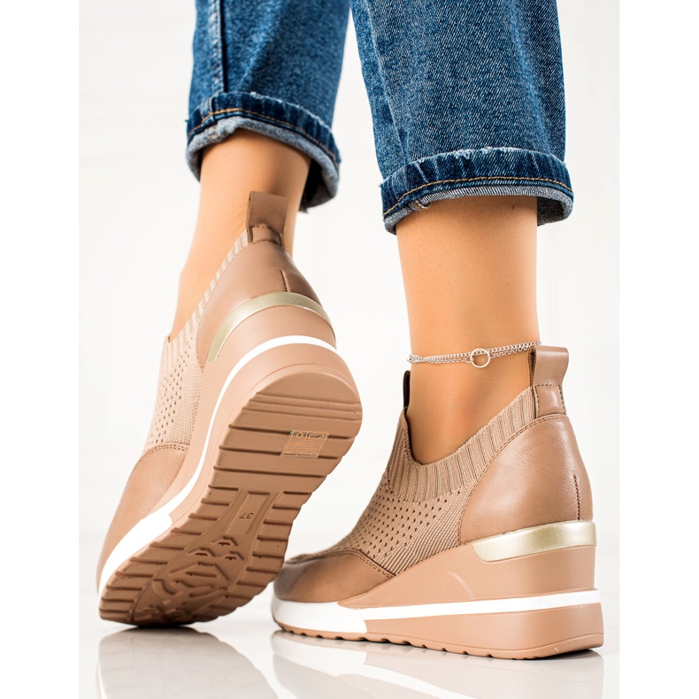 Vinceza Serpenti tessili sul cuneo VICEZA beige 2