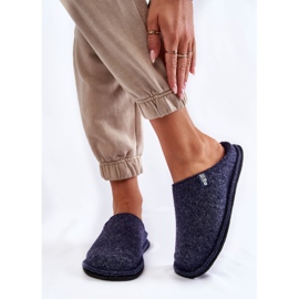 Pantofole da donna classiche in feltro Big Star KK276013 blu navy 1