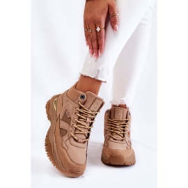 Scarpe sportive alte da donna Memory Foam System Big Star KK274355 Beige 1
