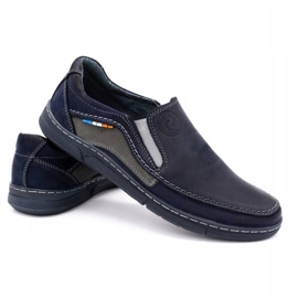 Olivier Scarpe mocassino da uomo 283GT, colore blu navy 2